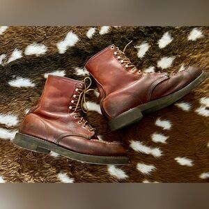 Vintage Red Wing Lace Up Work Boots Outdoor Hiking Gorpcore Indie Grunge Alt
